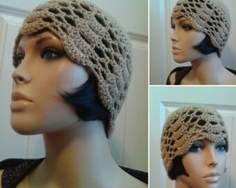 Gold gatsby hat crochet lace flapper hat 1920s hat cloche hat