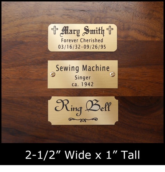 Items similar to Engraved Solid Brass Plate Picture Frame Art Label