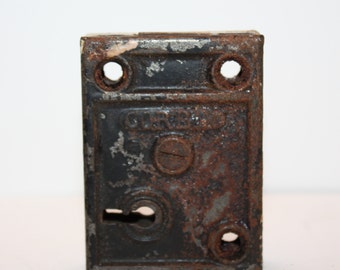 Vintage, Antique Cast Iron Door Lock Set, Marked Corbin, Steampunk, Industrial, Home Decor, Great For Projects, Re Furbish, For Use, Metal