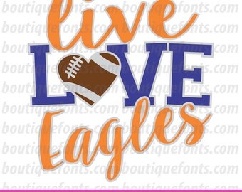Live Love Eagles Football SVG Cut Files - Instant Download
