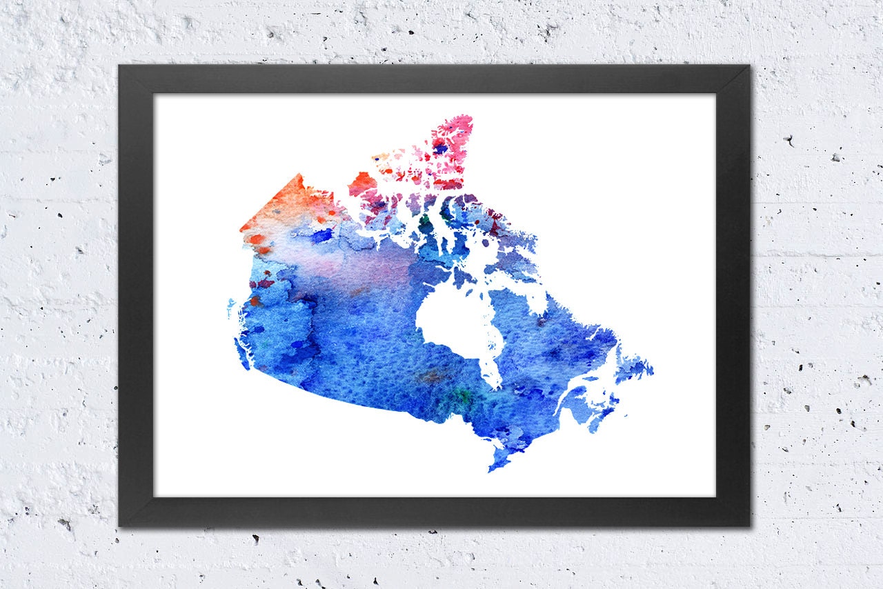 Canada Map Print Canada Silhouette Map by ULTRASONICBOOM on Etsy