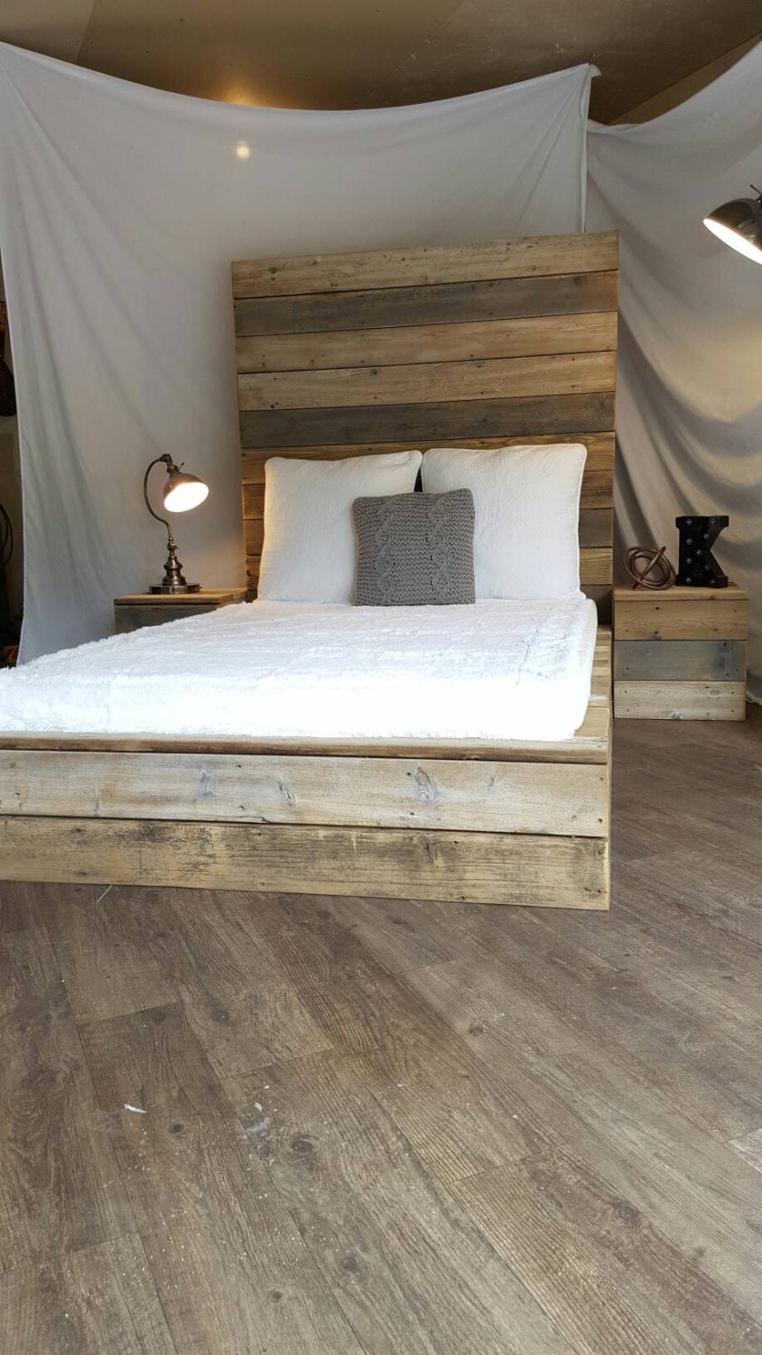 Modern industrial rustic minimalist reclaimed recycled wood plank