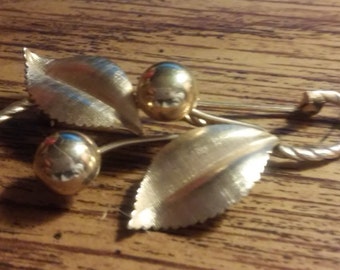 Vintage Van Dell Cherry Branch Pin Brooch