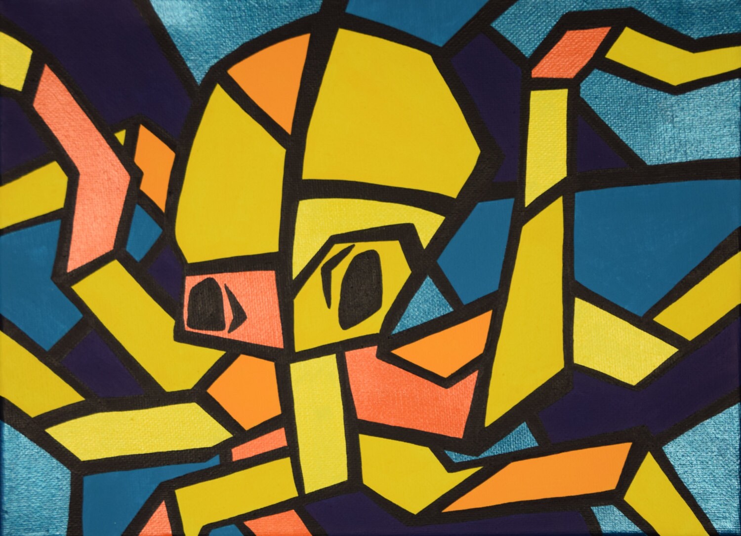 Yellow Octopus Print Cubism Octopus Print 8x10 Inch Print