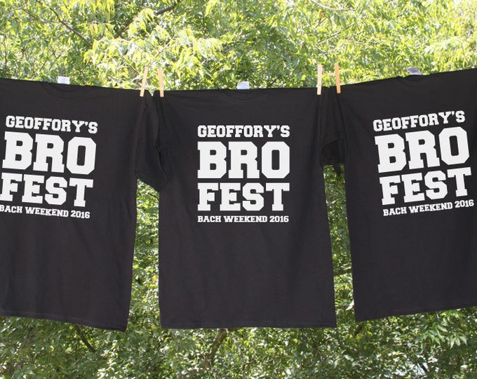 Groom's Bro Fest Bachelor Party Shirt with Customized Name and Date Sets - AH