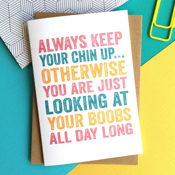 Keep Your Chin Up Get Well Greetings Card Letterpress