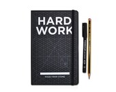 Hard Work Notebook - made from stone - with isometric and golden section print