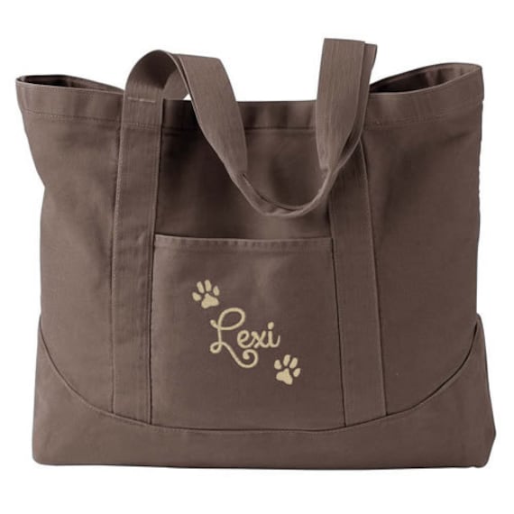 Dog Paw Print Tote with name Large Pet Tote Bag 7 tote
