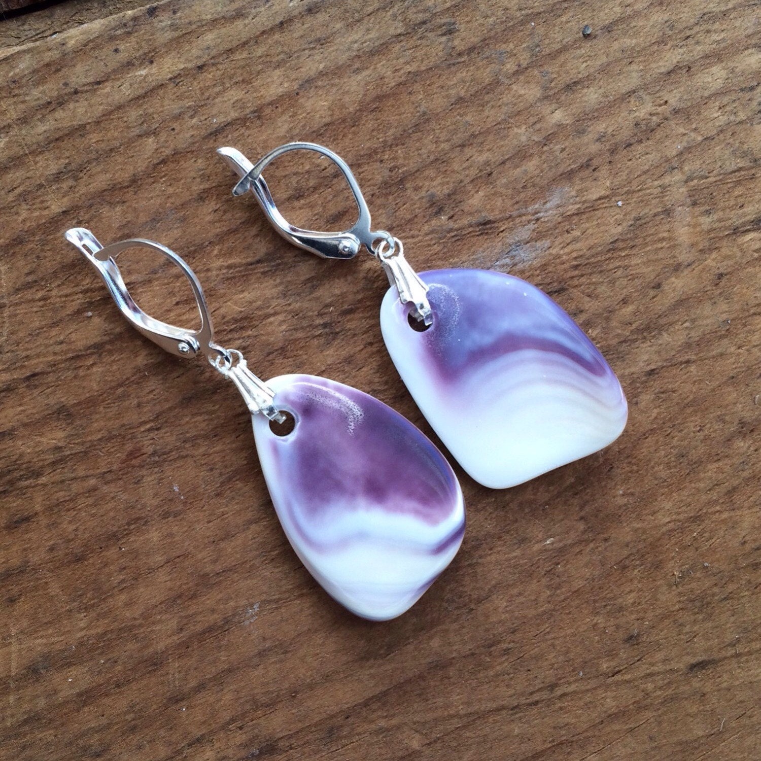 Natural Wampum Earrings Native American Jewelry By Beachwoodstreet