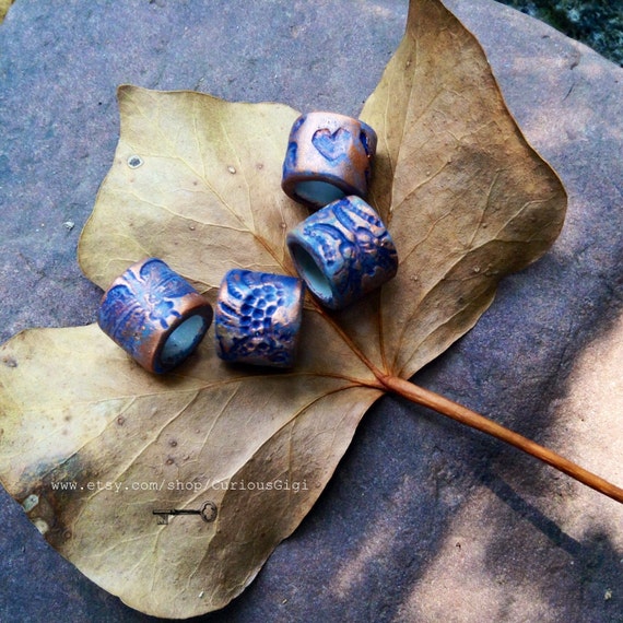 hair jewelry handmade polymer clay Dreadlock bead by CuriousGigi