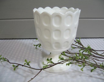 Thumbprint Milk Glass Compote, Milk Glass Compote, Mothers Day, Birthday, Wedding