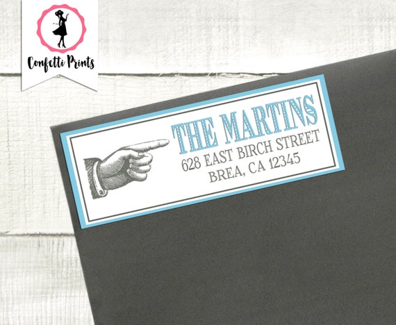 Return Address Label | Personalized Address Label | Address Stickers | Printable Address Labels | Vintage Address Label - HAND IT OVER Il_570xn
