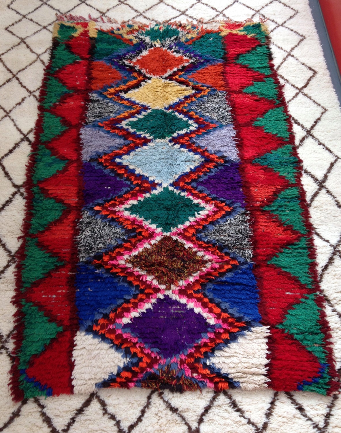 Vintage Boucherouite Rug from Morocco