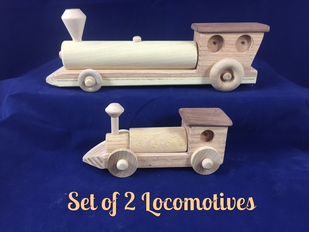 2 Unfinished Wooden Toy Train Steam by GrampsWoodToys