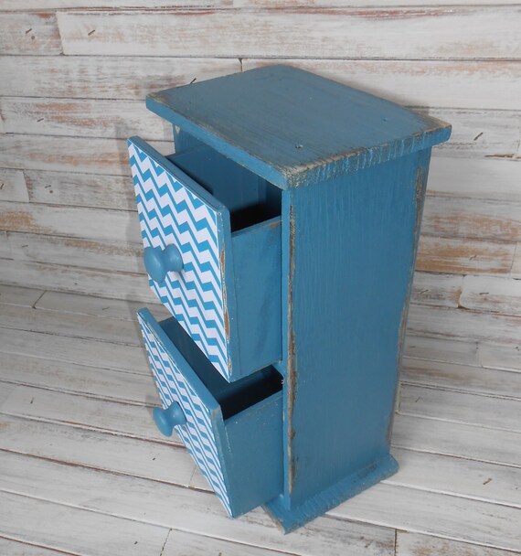 Teal Box with 2 Drawers Storage Box Jewelry Storage