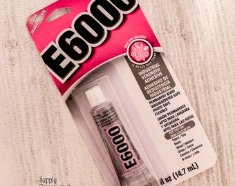 E6000 Industrial Strength Adhesive - .5 oz tube - Fabric, Metal, Glass and Ceramics Adhesive - Clear Transparent E6000 Glue