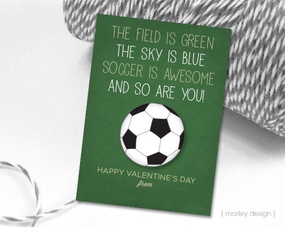 Soccer Valentines Cards Soccer Cards Printable Valentines Kids 