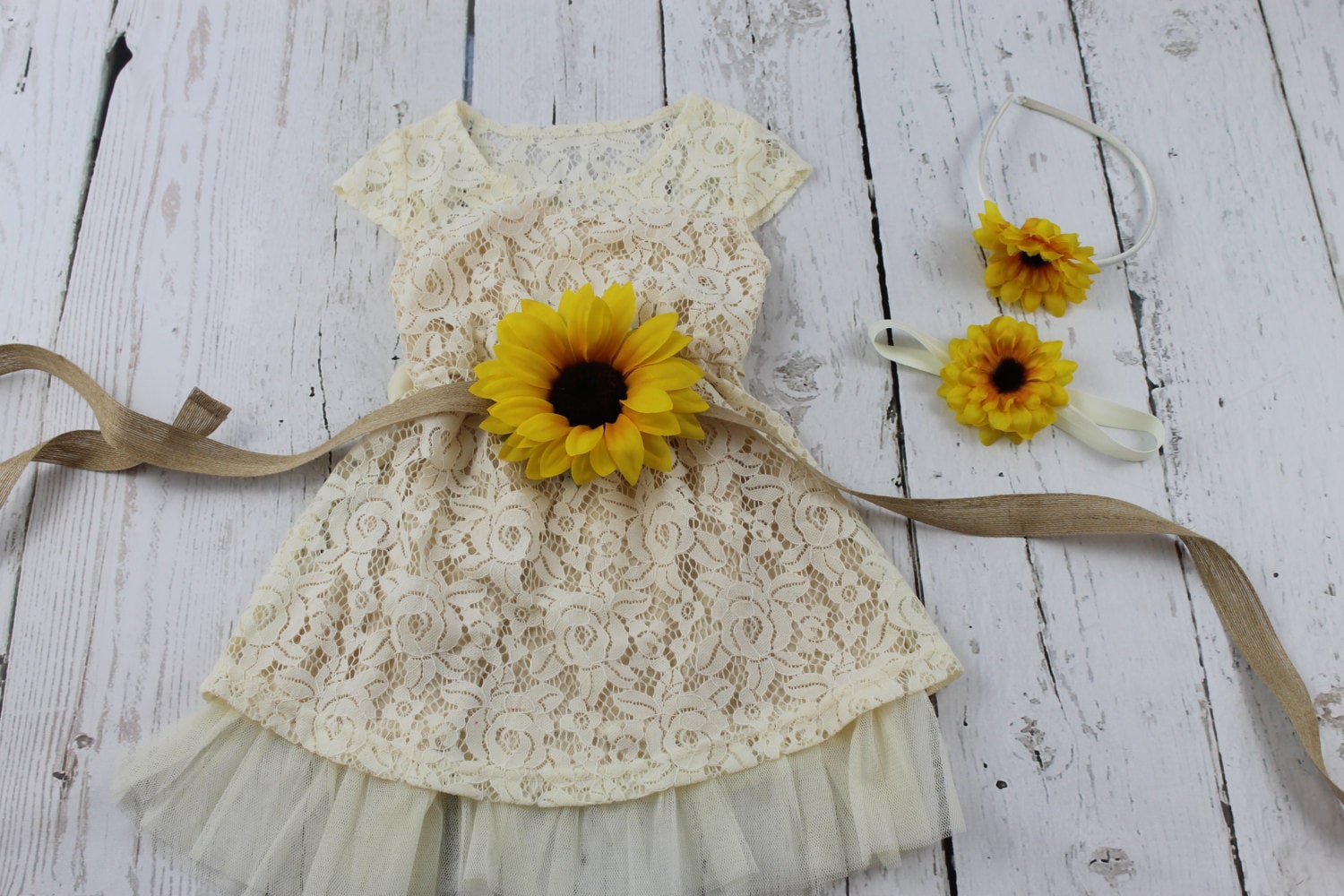 Flower Girl Dress Sunflower Flower Girl Dress by LisaAnnsCreations