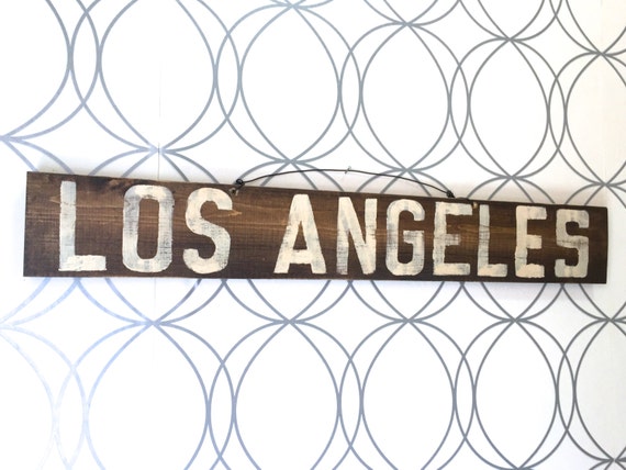 Los Angeles Sign / Weathered Sign / Funky Sign / by HollyWoodTwine