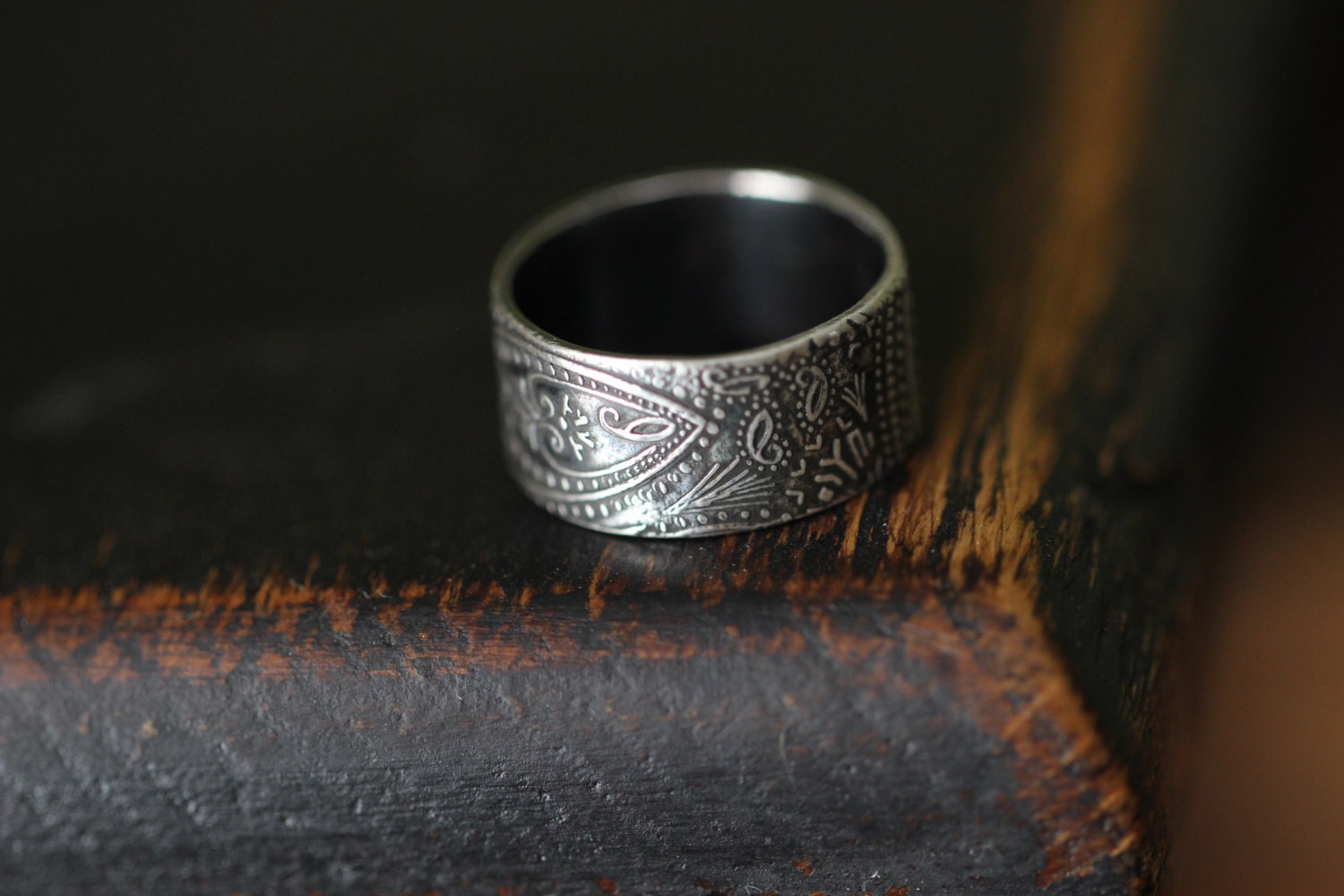 PAISLEY No. 1: Paisley Ring Wedding Band Sterling Silver