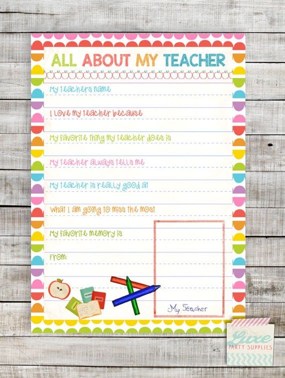 INSTANT DOWNLOAD Printable Teacher appreciation by LuxePartySupply