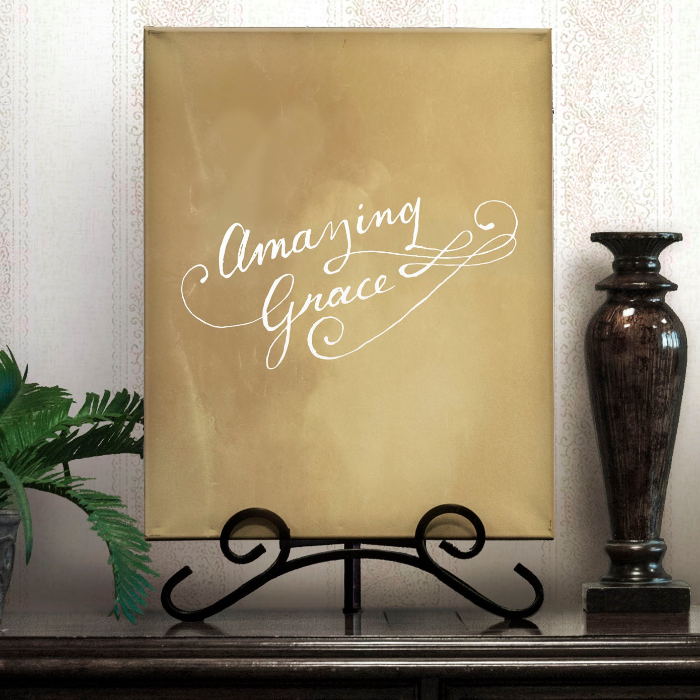 Christian wall art Amazing Grace John Newton by EmbroideredBronze