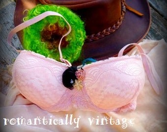 Bra, Lace, Lingerie, Push Up, Shabby Chic, Gift, Bridal Wear, Intimates,Underwear, Sexy Bralette, Floral