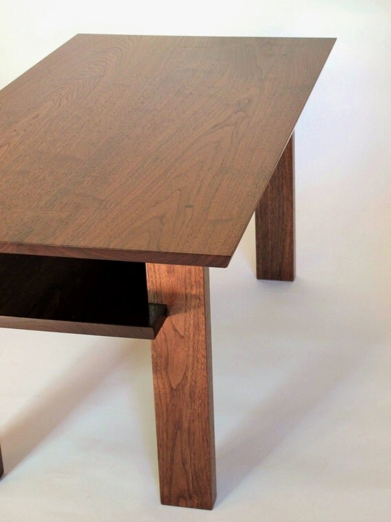Handgemaakte walnut koffietafel: voor de kleine woonkamer Wood modern woonkamer