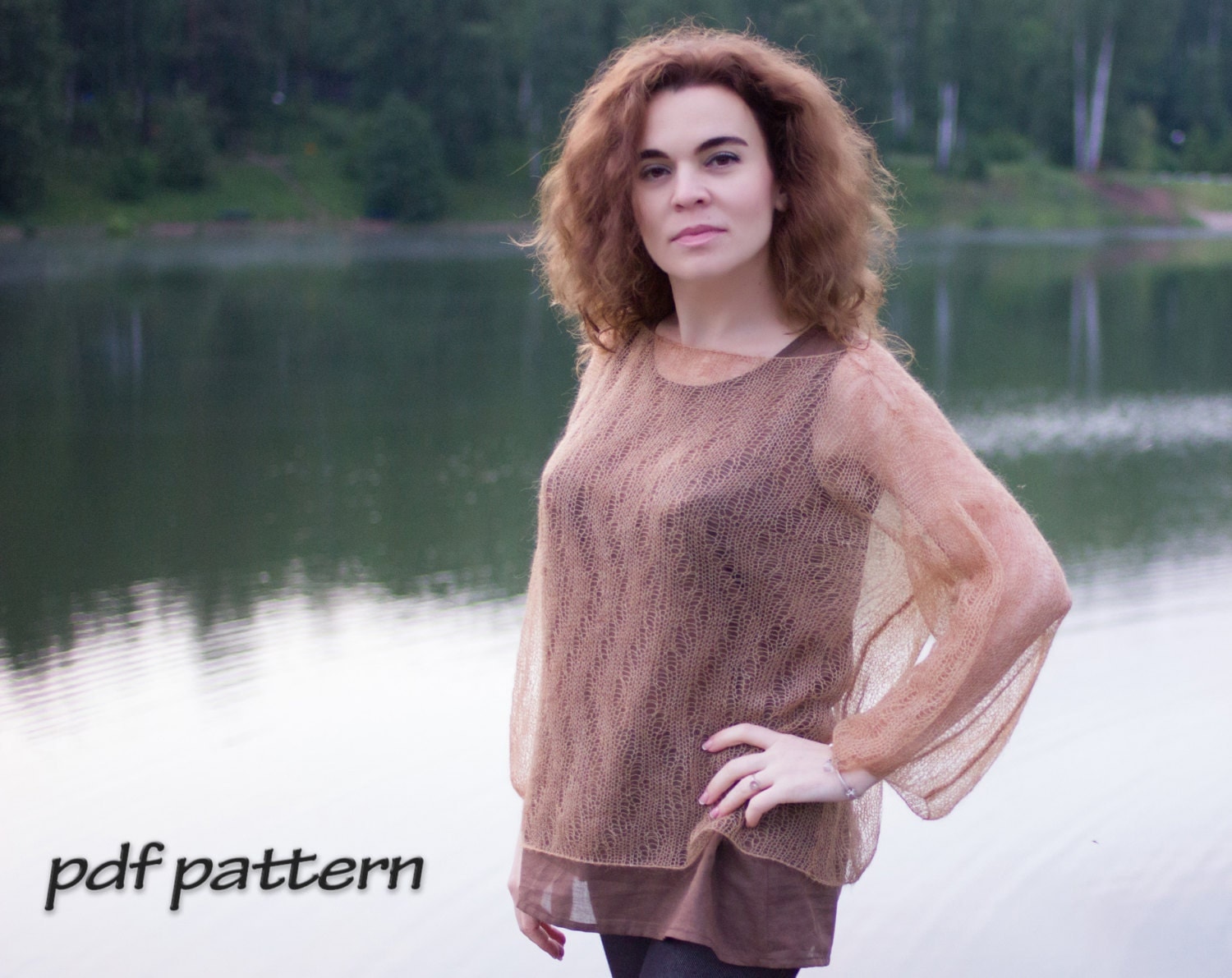 Knitting pattern Lace pullover Soft knitted tunic pattern Lace