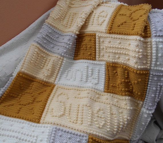 crochet pattern vintage crocheted for ColorandShapeDesign pattern blanket by SUNSHINE