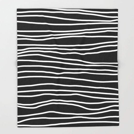 Black and White Soft Fleece Throw Blanket by ShelleysCrochetOle