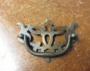 Vintage Ornate Brass Drawer Pull