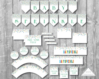Baby Sprinkle Party Printables, Boy Baby Sprinkle Shower, Baby Shower Printables, Baby Shower Decorations, Sprinkle Shower, Instant Download