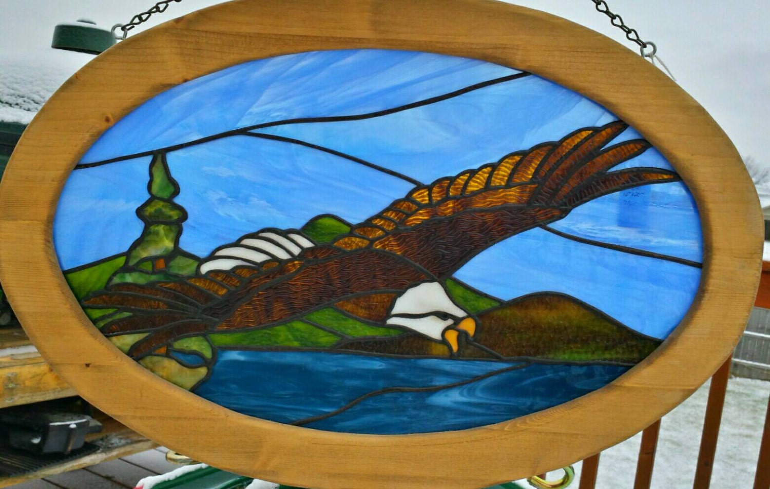 SALE Stained glass Eagle window Gifts for Him.