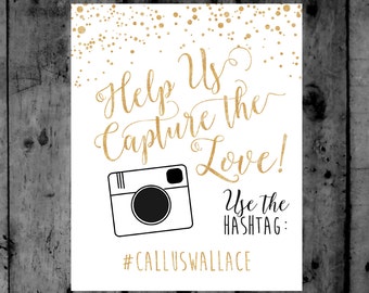 Glitter Wedding hashtag sign printable chalkboard If you hashtag, wedding sign, wedding decor print art DIY, wedding decoration