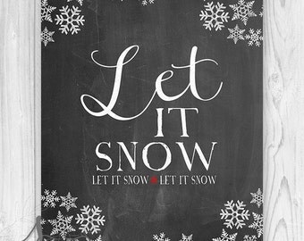 Let it snow print | Etsy
