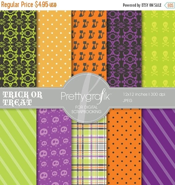 80% OFF SALE Halloween digital paper, commercial use, scrapbook papers, background - PS551 Il_570xn