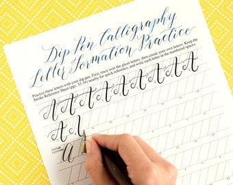 Printable Calligraphy Worksheets : Kaitlin Style {Learn Calligraphy} - 35 Page Set