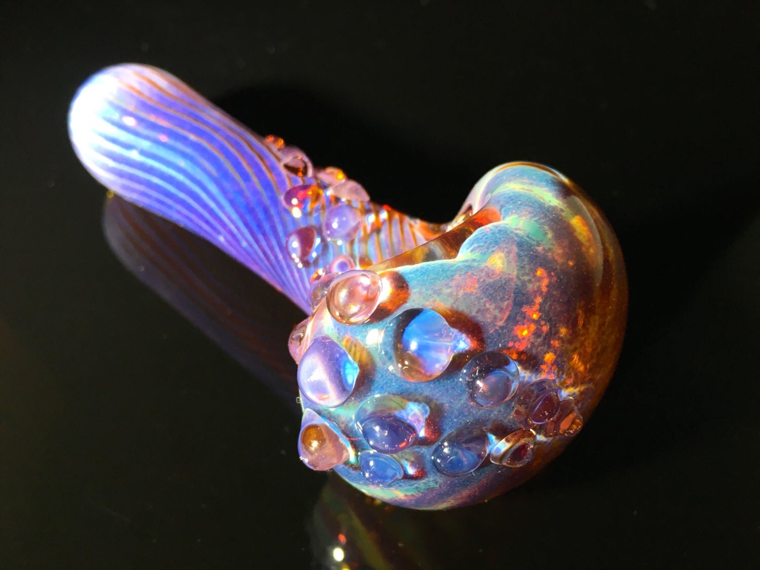 Mermaid series purple luster glass pipe by by FullMoonGlass