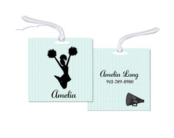 Cheerleader Bag Tag, Bag Tag, Personalized Cheer Bag Tag, Personalized Cheerleader Bag Tag, Bag Tag, Cheerleader Tag, RyElle, Cheerleader