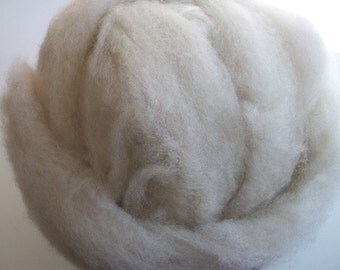 Natural white Shetland wool roving for spinning, undyed wool roving, undyed Shetland roving 4oz.