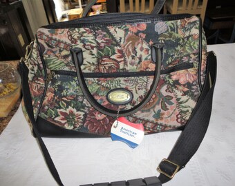 American Tourister bolsa tapiz Floral llevar en el caso de noche Vintage viajes equipaje