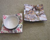 Microwavable Bowl Cozy Pot Holder Hot Pad - Fabric of Choice