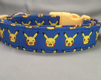 Pikachu Dog Collar, Licensed Pokemon Fabric Dog Collar