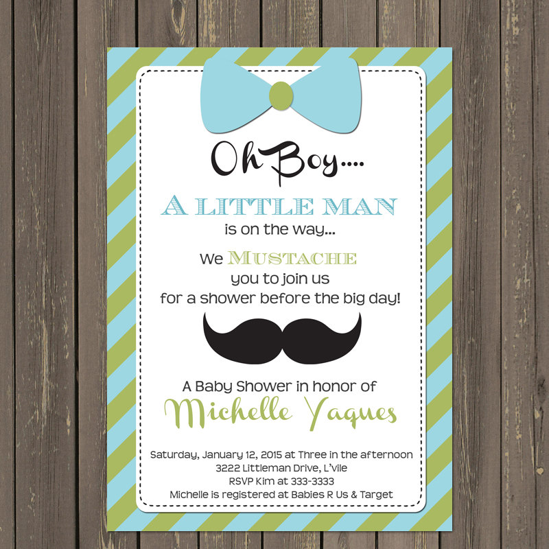 Little Man Baby Shower Invitation Little Man Shower Invite