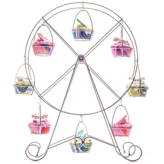 Cupcake Ferris Wheel Display Stand Novelty Cake Holder Chrome Cupcake Ferris Wheel Display Stand Novelty Cake Holder Chrome