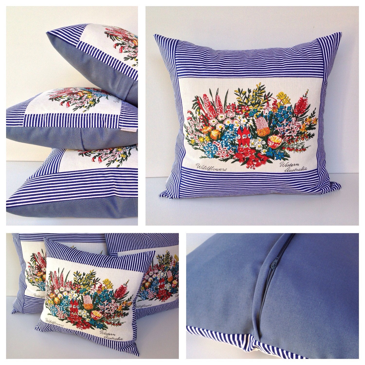 SALE Pillow cover Australian Wildflowers 18/45cm cushion