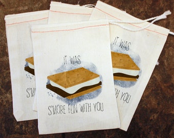 Camping Birthday Party Favor Bags - It Was Smore Fun With You / Candy Goody Bag / Bonfire Party Gift / Kids Camping Party / Boys Treat Bags