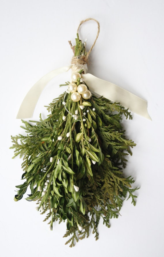 Mistletoe kissing ball Christmas decor winter wedding decor