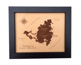 3rd anniversary gift leather map- laser engraved - leather anniversary - personalized map art